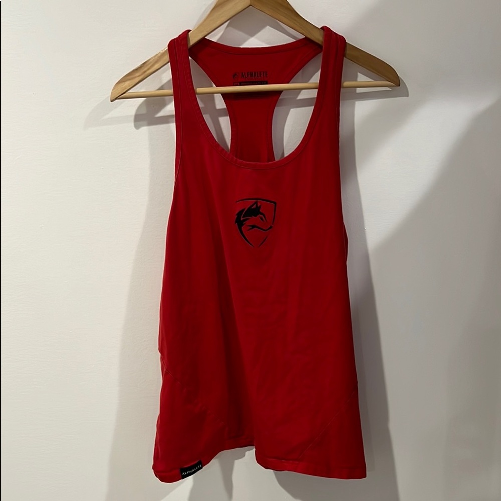 ALPHALETE red performance tank top side medium